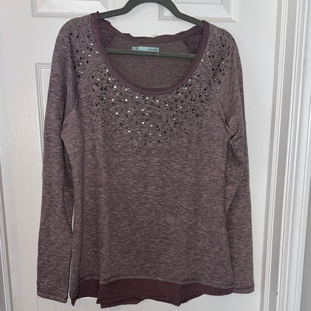 Maurices Purple Long Sleeve Blouse